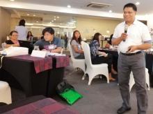 Dr. Andrew D. Gasmen, UPLB discusses agricultural extension approaches, methods and strategies on the 4th day of the EDS course at Sequoia Hotel, Quezon City.