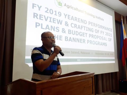 ATI Director Alfredo Aton during the performance review and planning workshop for banner programs.