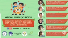 National Children's Month webinar roster of resource speakers and their respective topics.